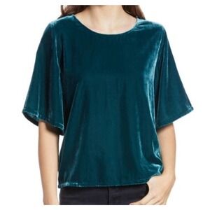 Chelsea 28 Green Velvet Crew Neck Top Size XS